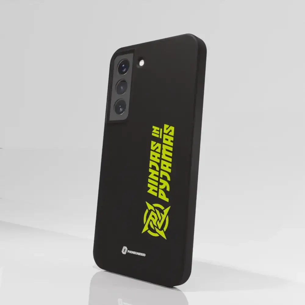 Ninjas in Pyjamas Official Compostable Phone Case Logo Stripe Black Yellow - Image 71
