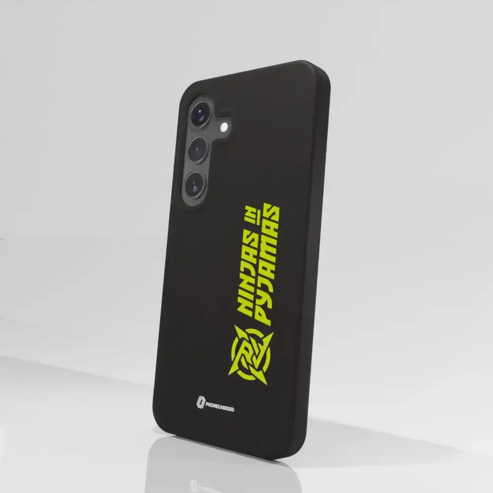 Ninjas in Pyjamas Official Compostable Phone Case Logo Stripe Black Yellow - Image 80