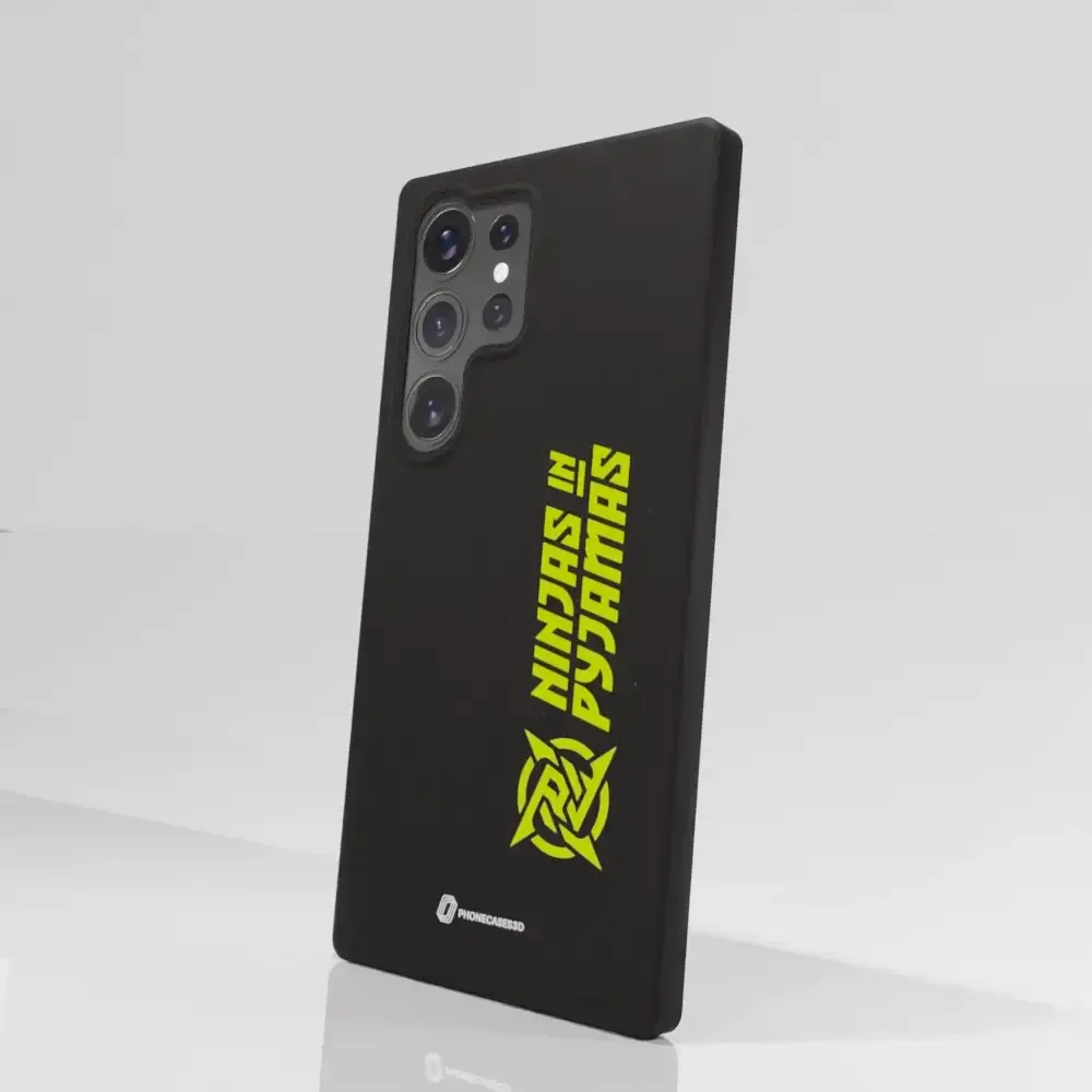 Ninjas in Pyjamas Official Compostable Phone Case Logo Stripe Black Yellow - Image 82