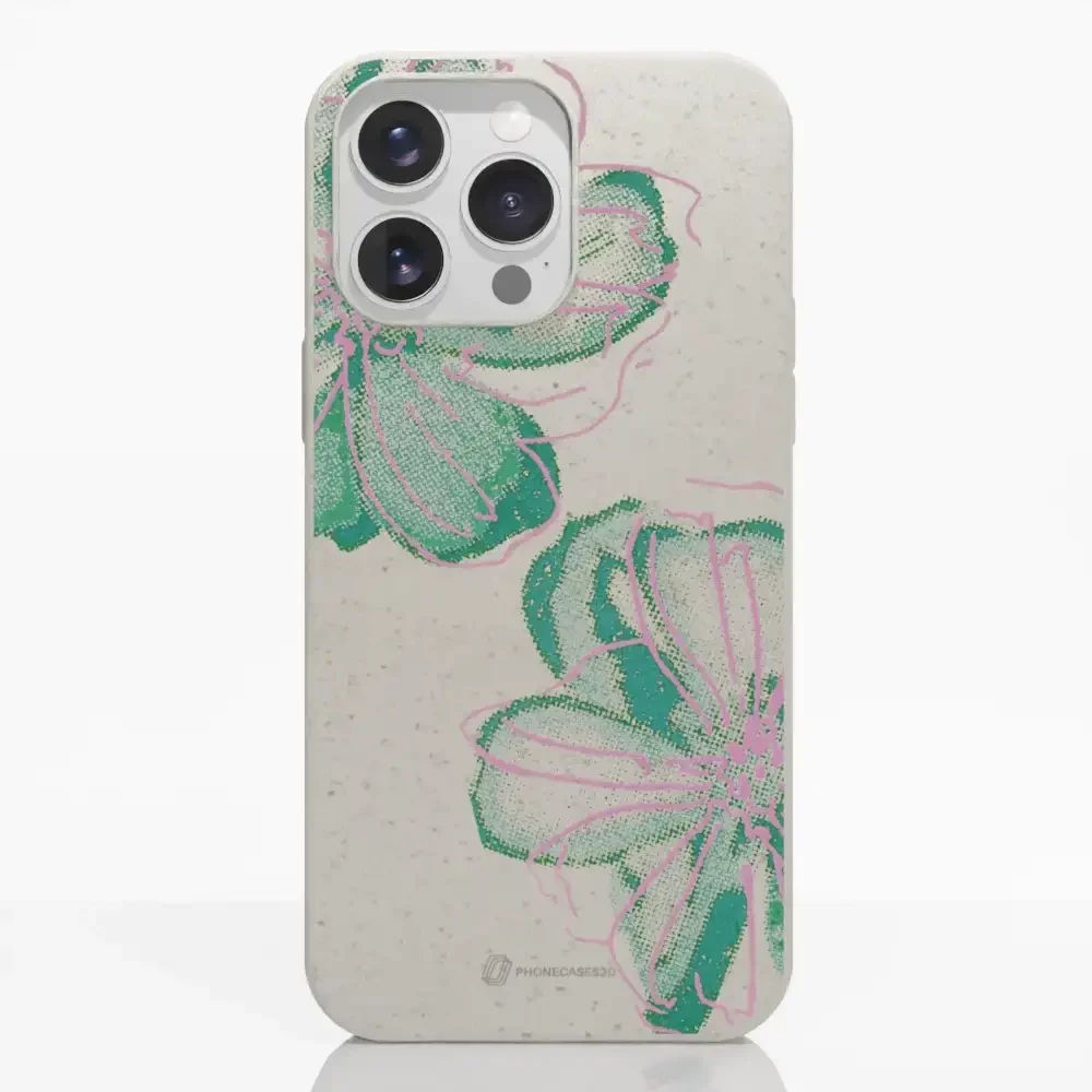 PC3D Compostable Phone Case Design Double Line Flower - Image 22
