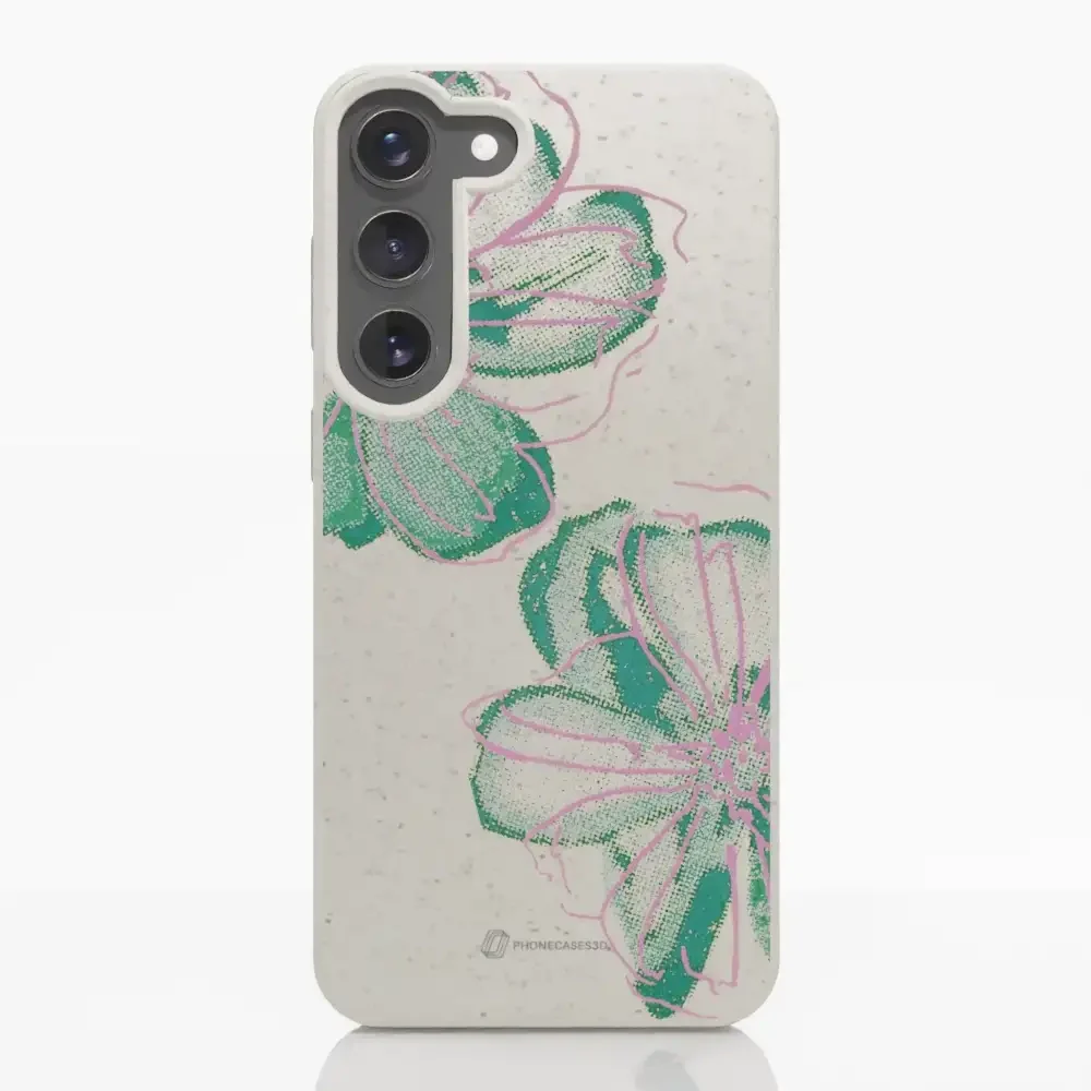 PC3D Compostable Phone Case Design Double Line Flower - Image 30