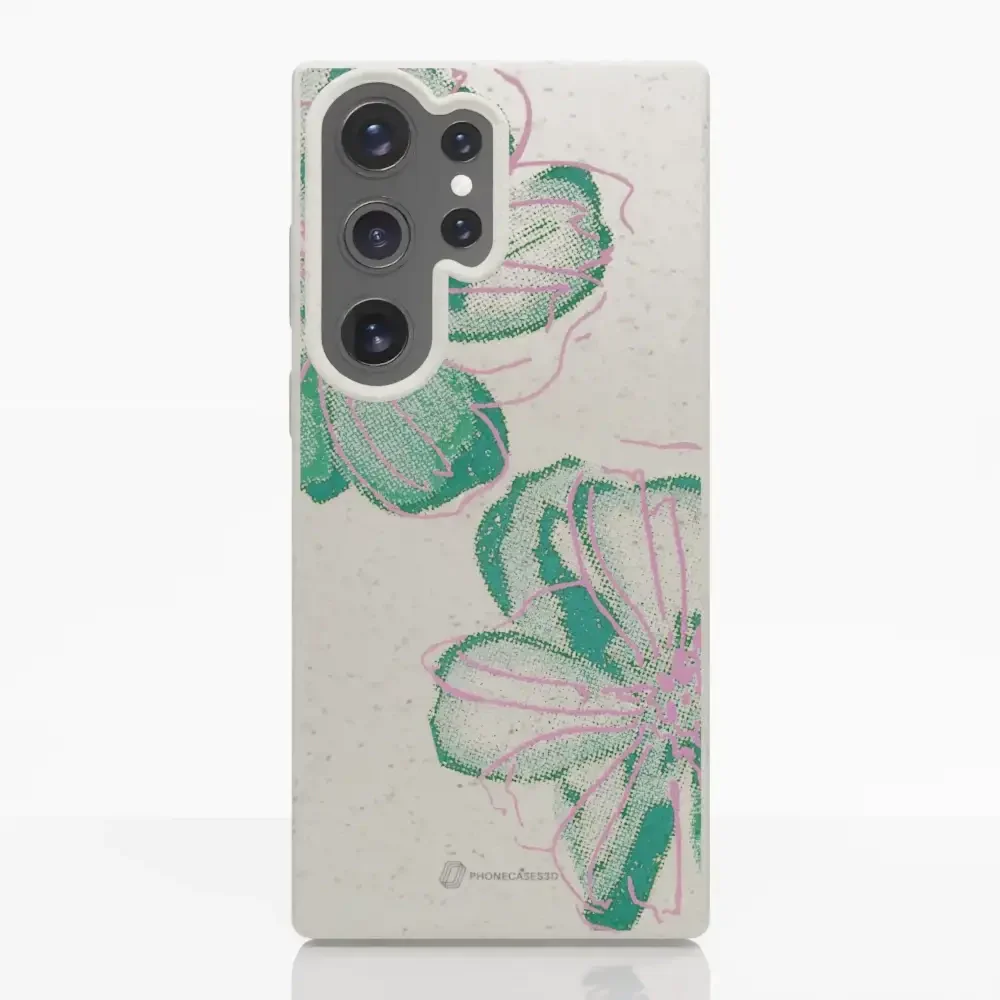 PC3D Compostable Phone Case Design Double Line Flower - Image 32