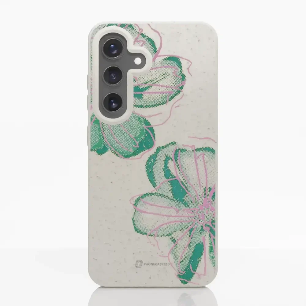 PC3D Compostable Phone Case Design Double Line Flower - Image 36