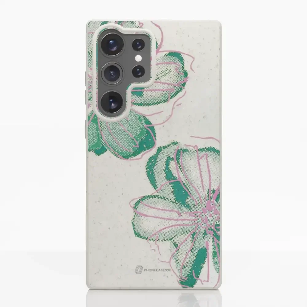 PC3D Compostable Phone Case Design Double Line Flower - Image 38