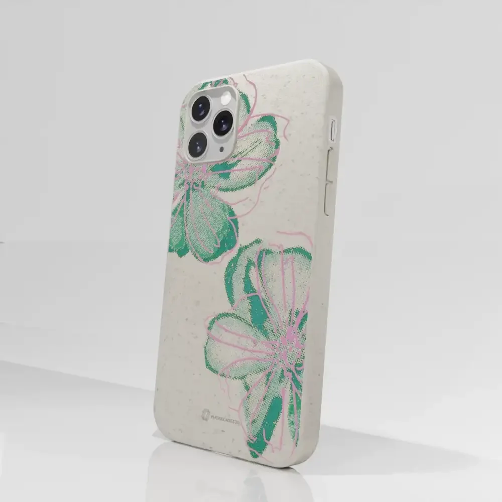 PC3D Compostable Phone Case Design Double Line Flower - Image 46