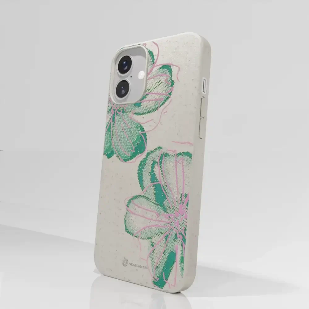 PC3D Compostable Phone Case Design Double Line Flower - Image 64
