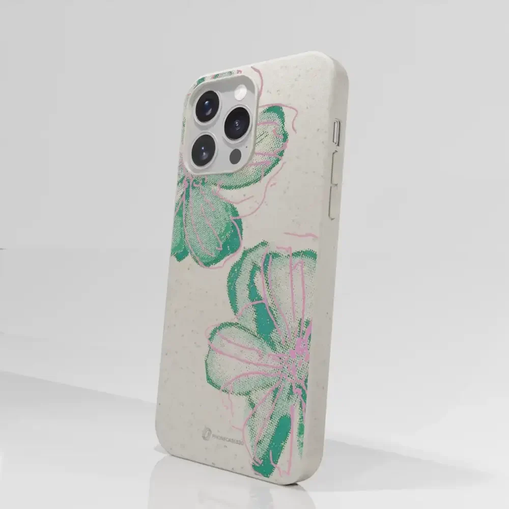 PC3D Compostable Phone Case Design Double Line Flower - Image 66