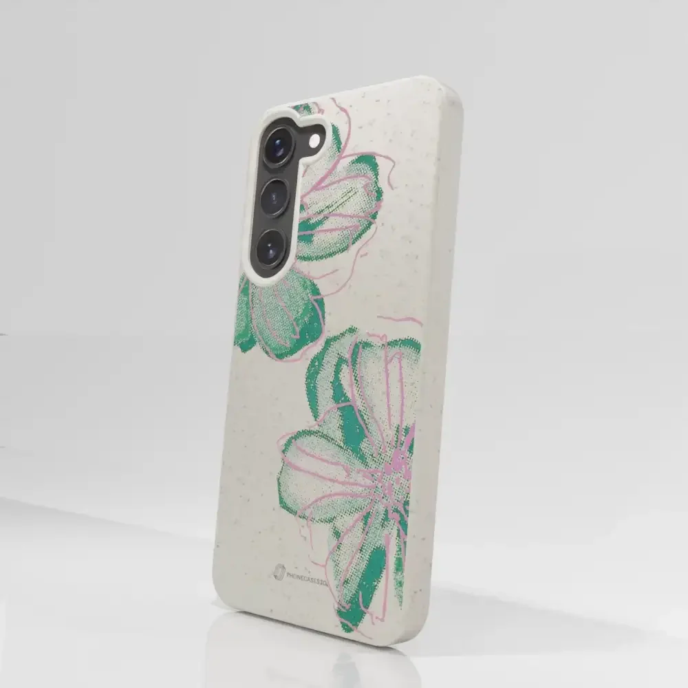 PC3D Compostable Phone Case Design Double Line Flower - Image 73