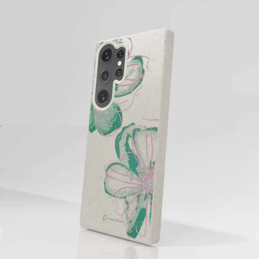 PC3D Compostable Phone Case Design Double Line Flower - Image 75