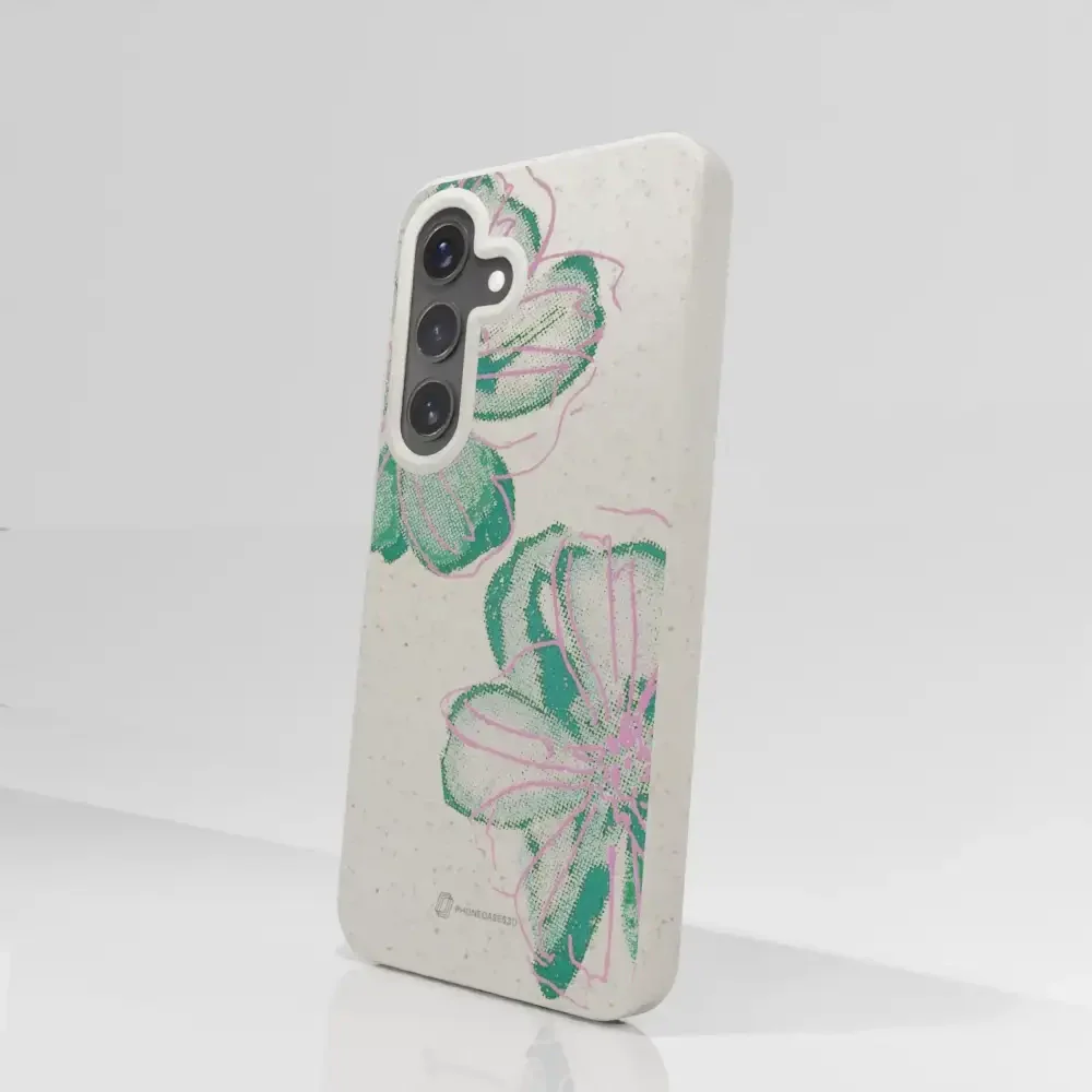 PC3D Compostable Phone Case Design Double Line Flower - Image 79
