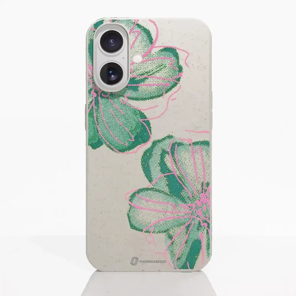 PC3D Compostable Phone Case Design Double Line Flower - Image 82