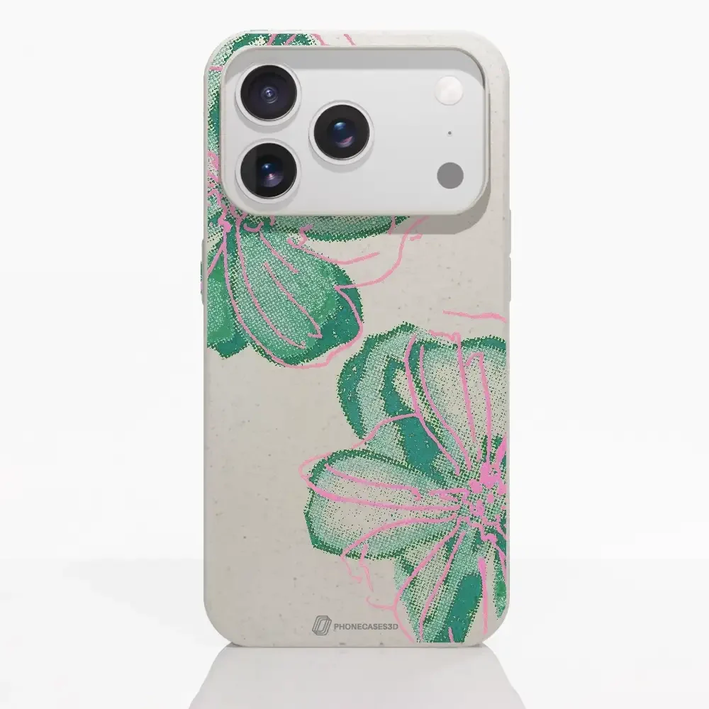 PC3D Compostable Phone Case Design Double Line Flower - Image 84