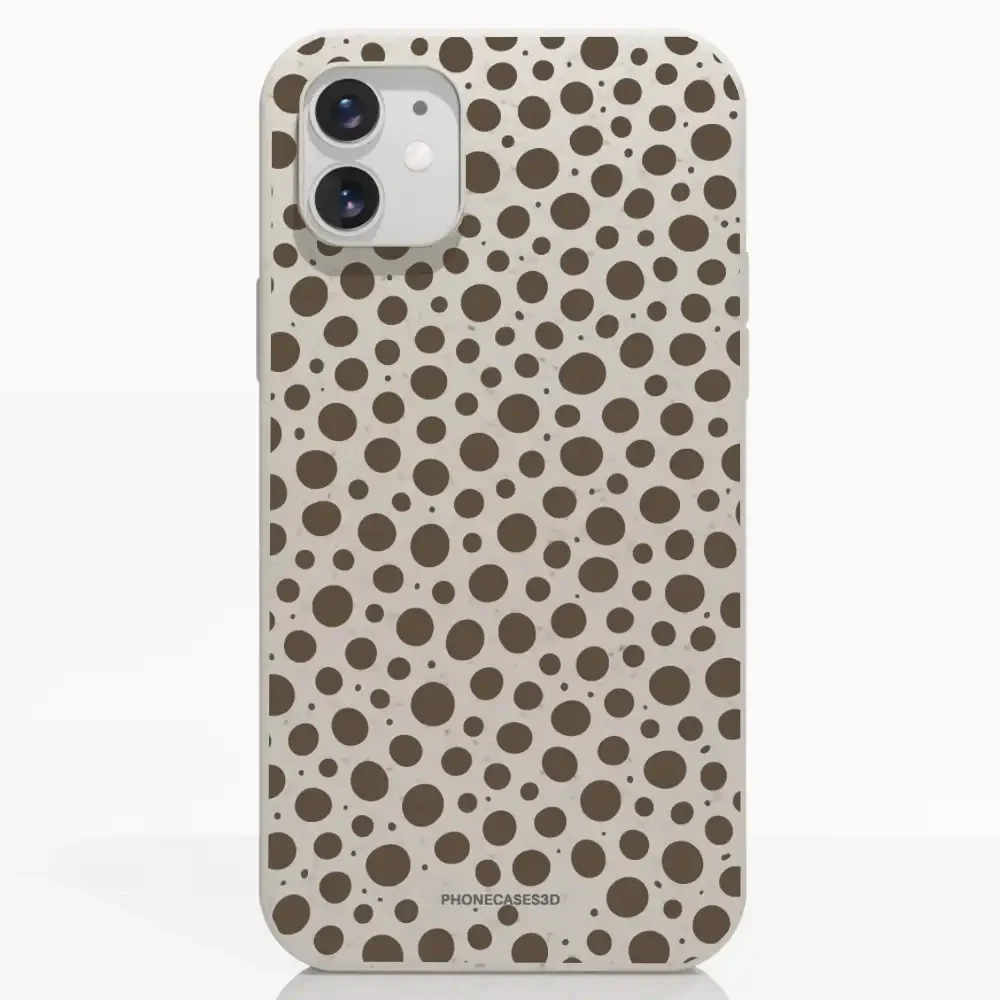 PC3D Compostable Phone Case Design Mocha Dots