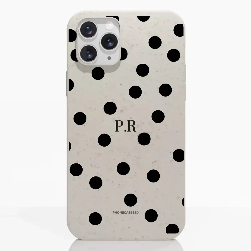 PC3D Compostable Phone Case Design Mono Dots + Initials - Image 2