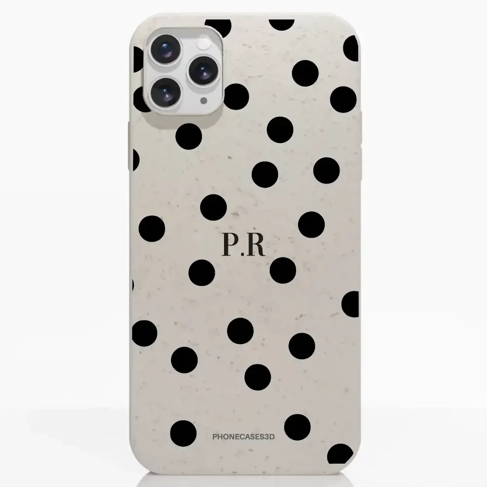 PC3D Compostable Phone Case Design Mono Dots + Initials - Image 3