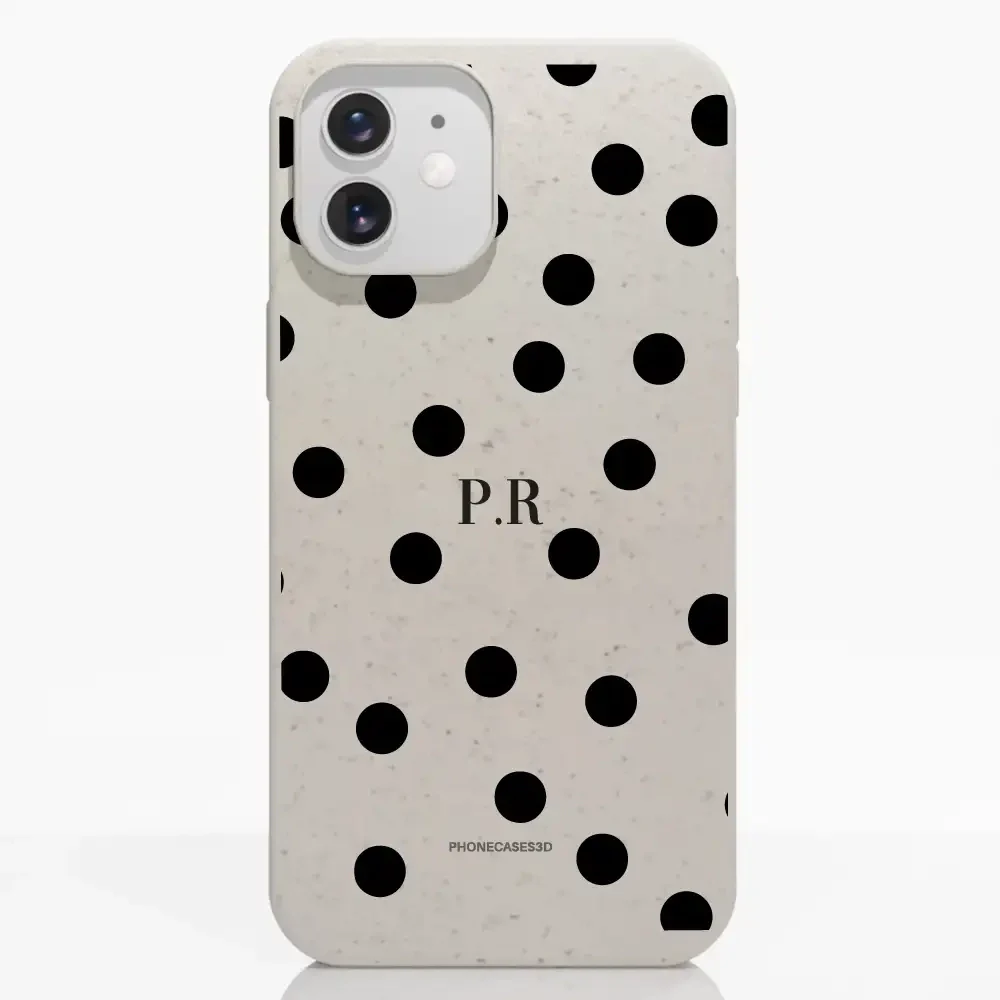 PC3D Compostable Phone Case Design Mono Dots + Initials - Image 4