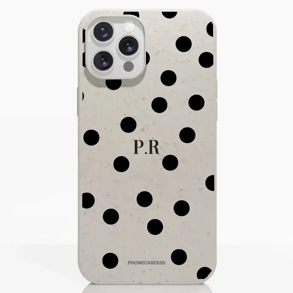 PC3D Compostable Phone Case Design Mono Dots + Initials - Image 6