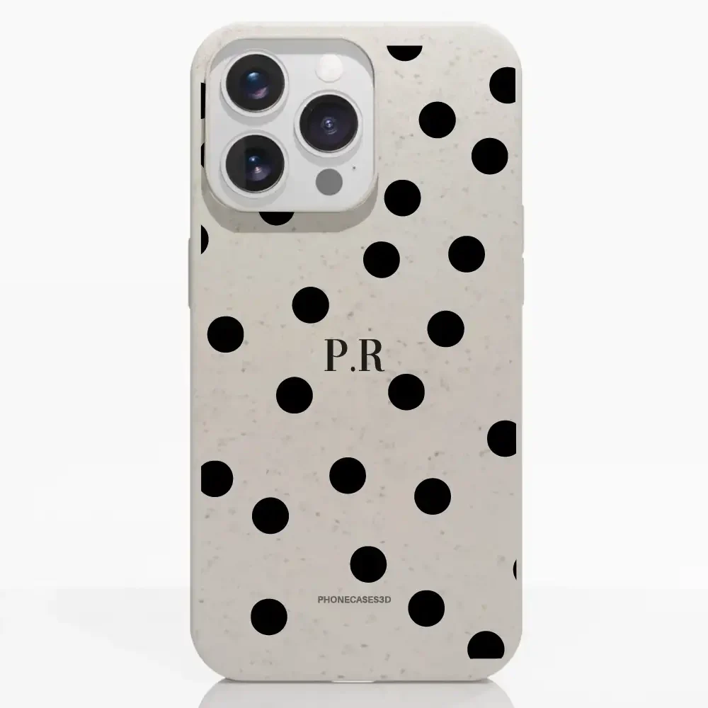 PC3D Compostable Phone Case Design Mono Dots + Initials - Image 8