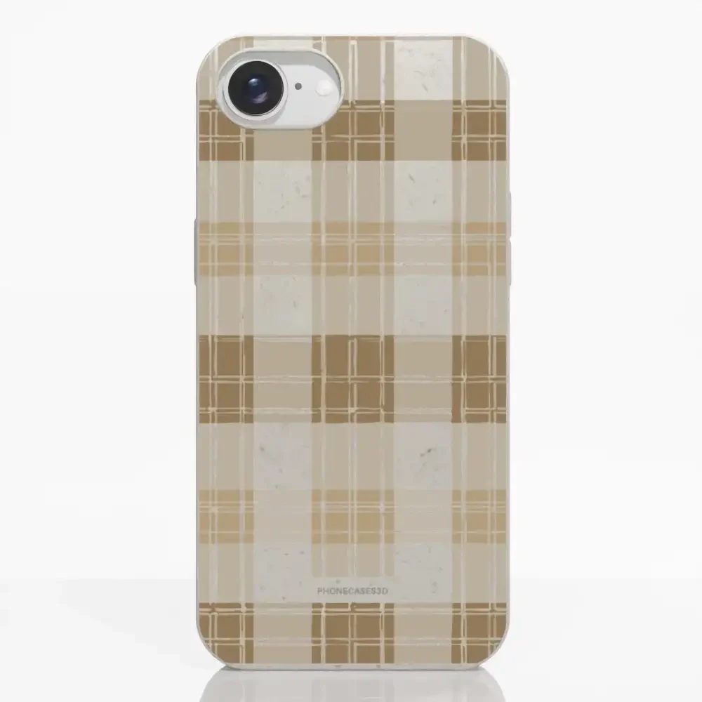 PC3D Compostable Phone Case Design with Brown Gingham Pattern - Image 19