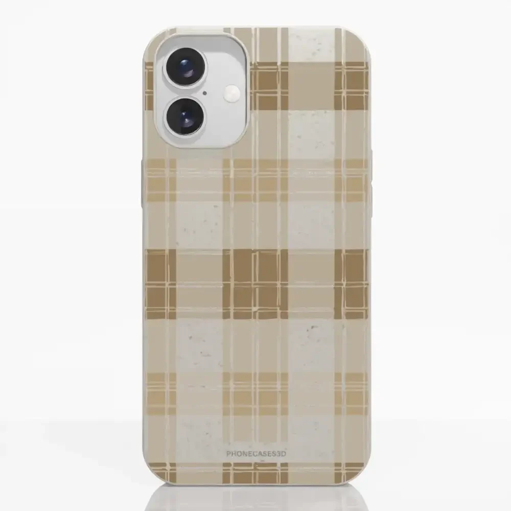 PC3D Compostable Phone Case Design with Brown Gingham Pattern - Image 20