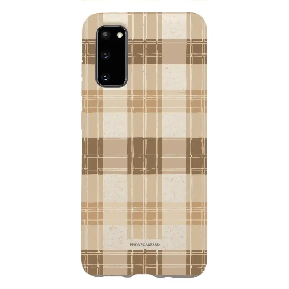 PC3D Compostable Phone Case Design with Brown Gingham Pattern - Image 22
