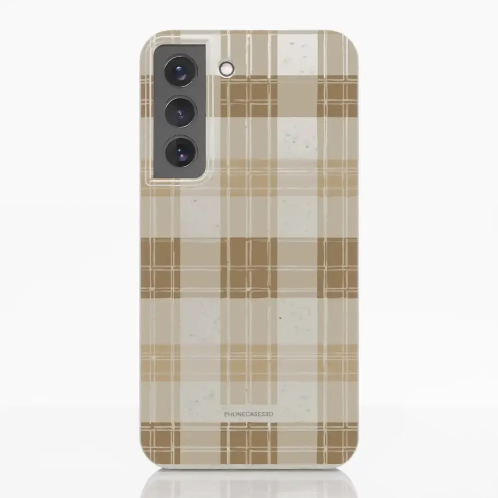 PC3D Compostable Phone Case Design with Brown Gingham Pattern - Image 26