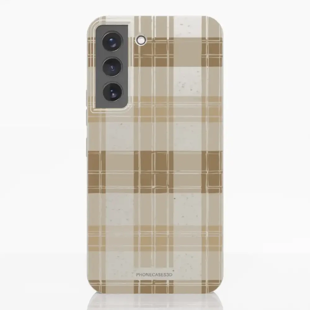 PC3D Compostable Phone Case Design with Brown Gingham Pattern - Image 27