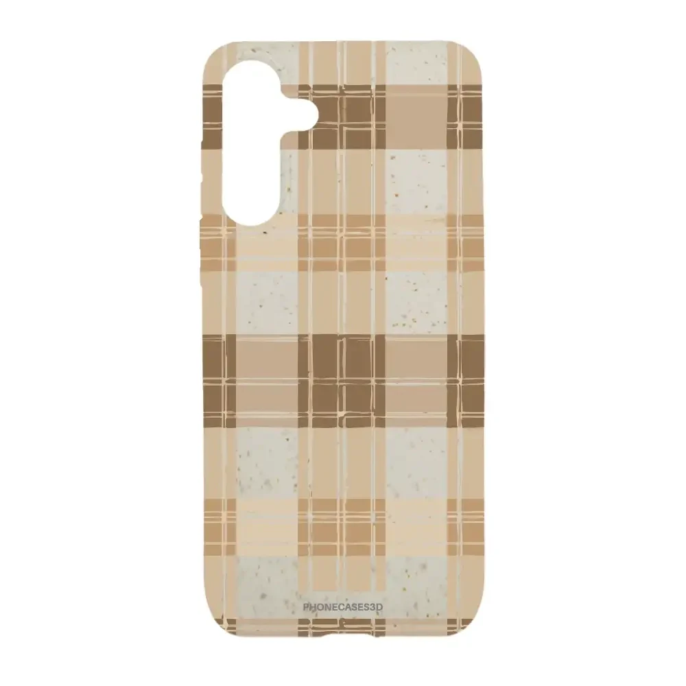 PC3D Compostable Phone Case Design with Brown Gingham Pattern - Image 43