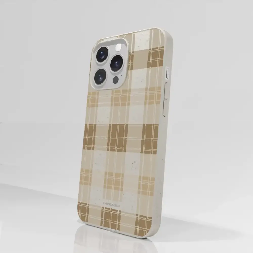 PC3D Compostable Phone Case Design with Brown Gingham Pattern - Image 51