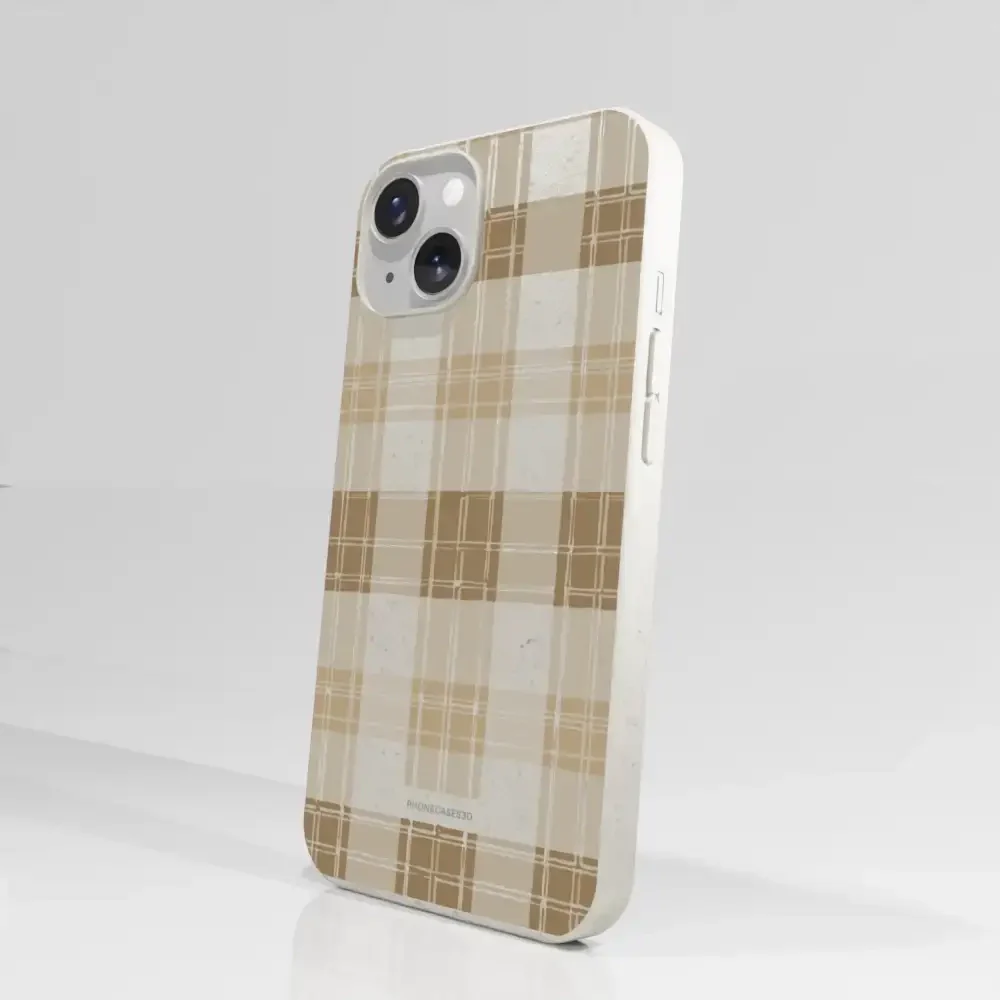 PC3D Compostable Phone Case Design with Brown Gingham Pattern - Image 53