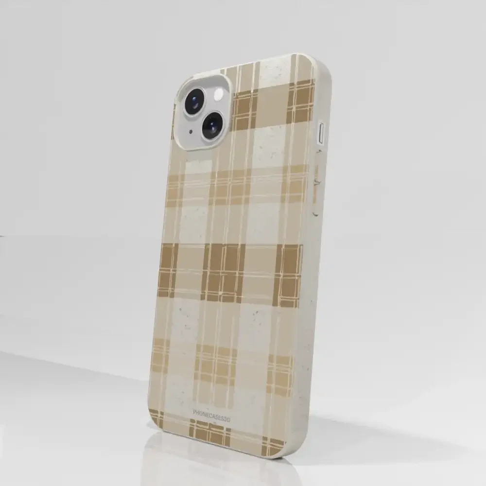 PC3D Compostable Phone Case Design with Brown Gingham Pattern - Image 54