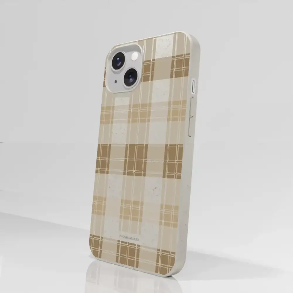 PC3D Compostable Phone Case Design with Brown Gingham Pattern - Image 57