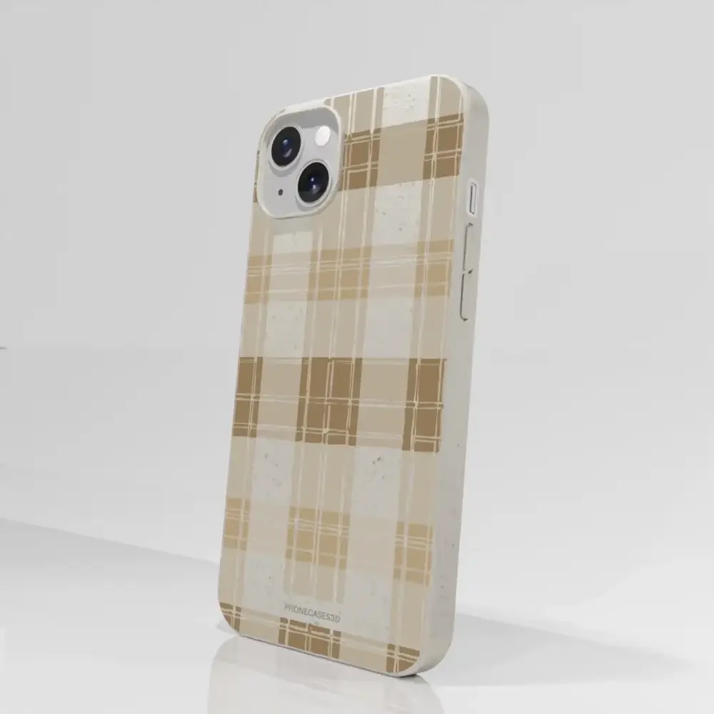 PC3D Compostable Phone Case Design with Brown Gingham Pattern - Image 58