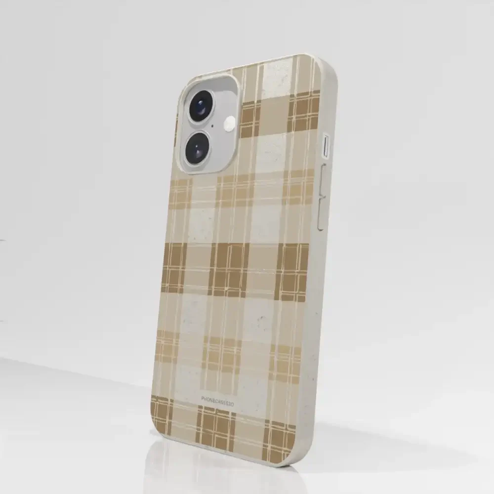 PC3D Compostable Phone Case Design with Brown Gingham Pattern - Image 61