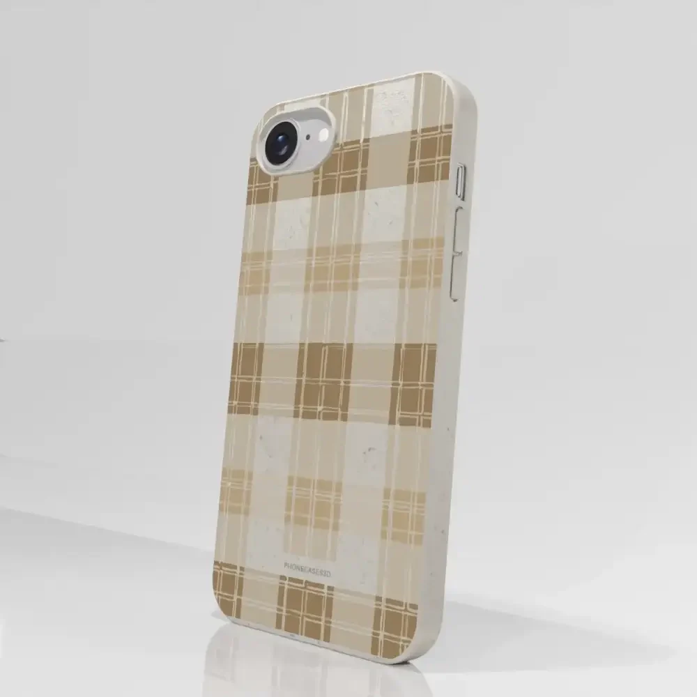 PC3D Compostable Phone Case Design with Brown Gingham Pattern - Image 62