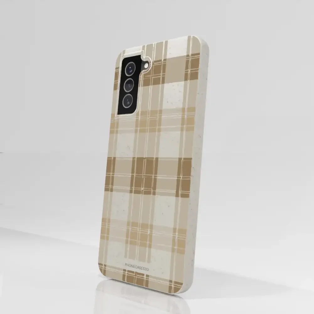 PC3D Compostable Phone Case Design with Brown Gingham Pattern - Image 66