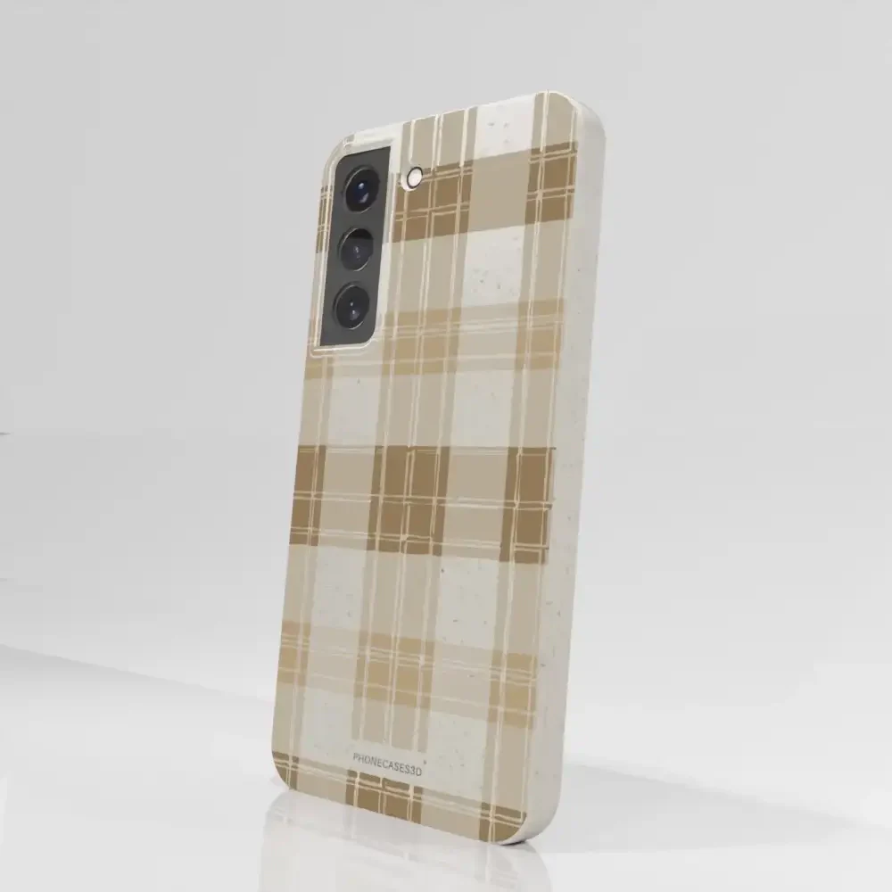 PC3D Compostable Phone Case Design with Brown Gingham Pattern - Image 69