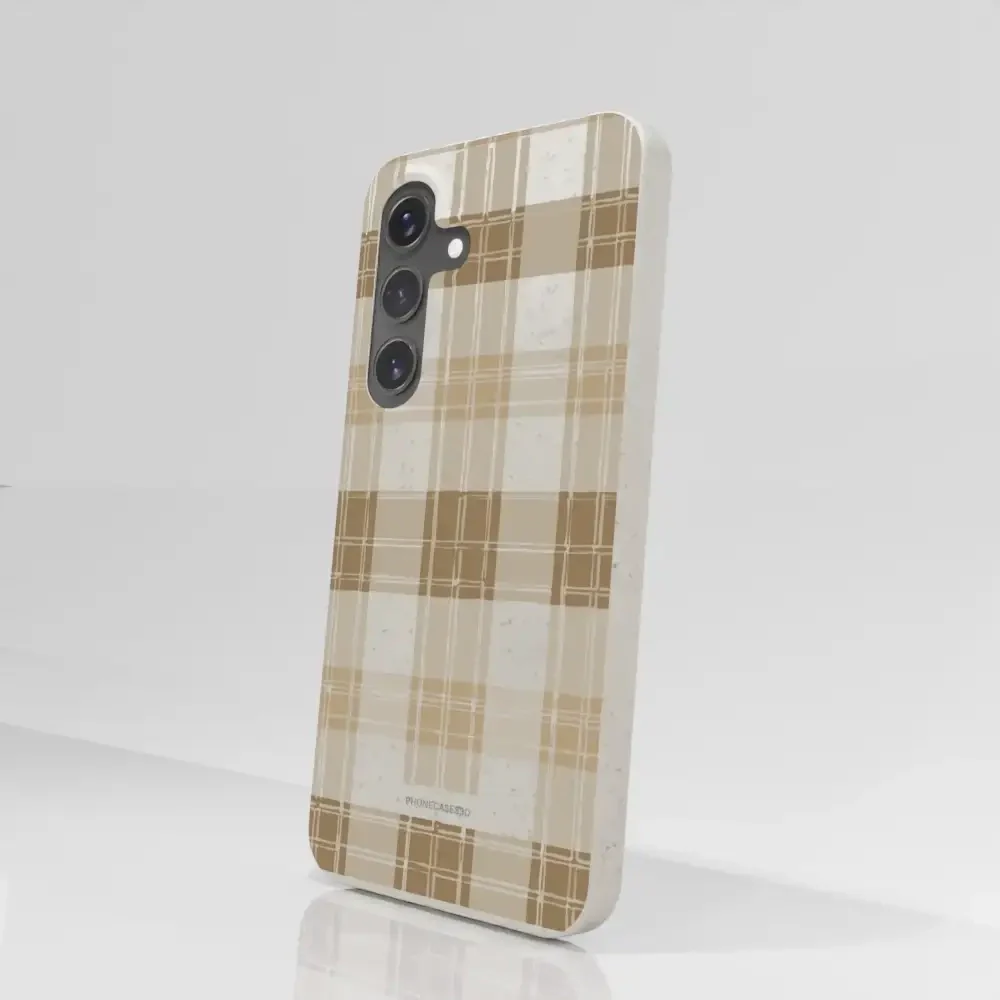 PC3D Compostable Phone Case Design with Brown Gingham Pattern - Image 74