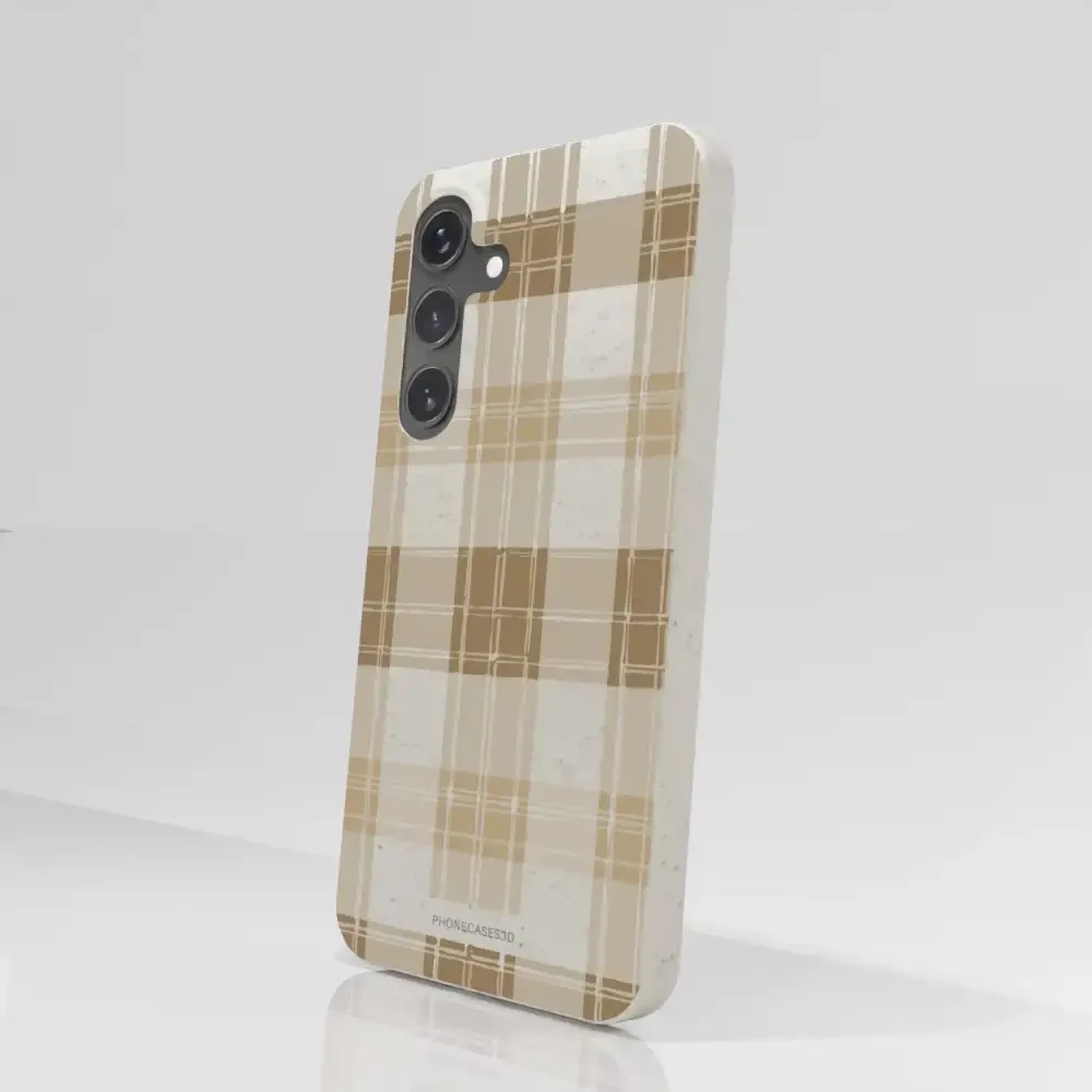 PC3D Compostable Phone Case Design with Brown Gingham Pattern - Image 78