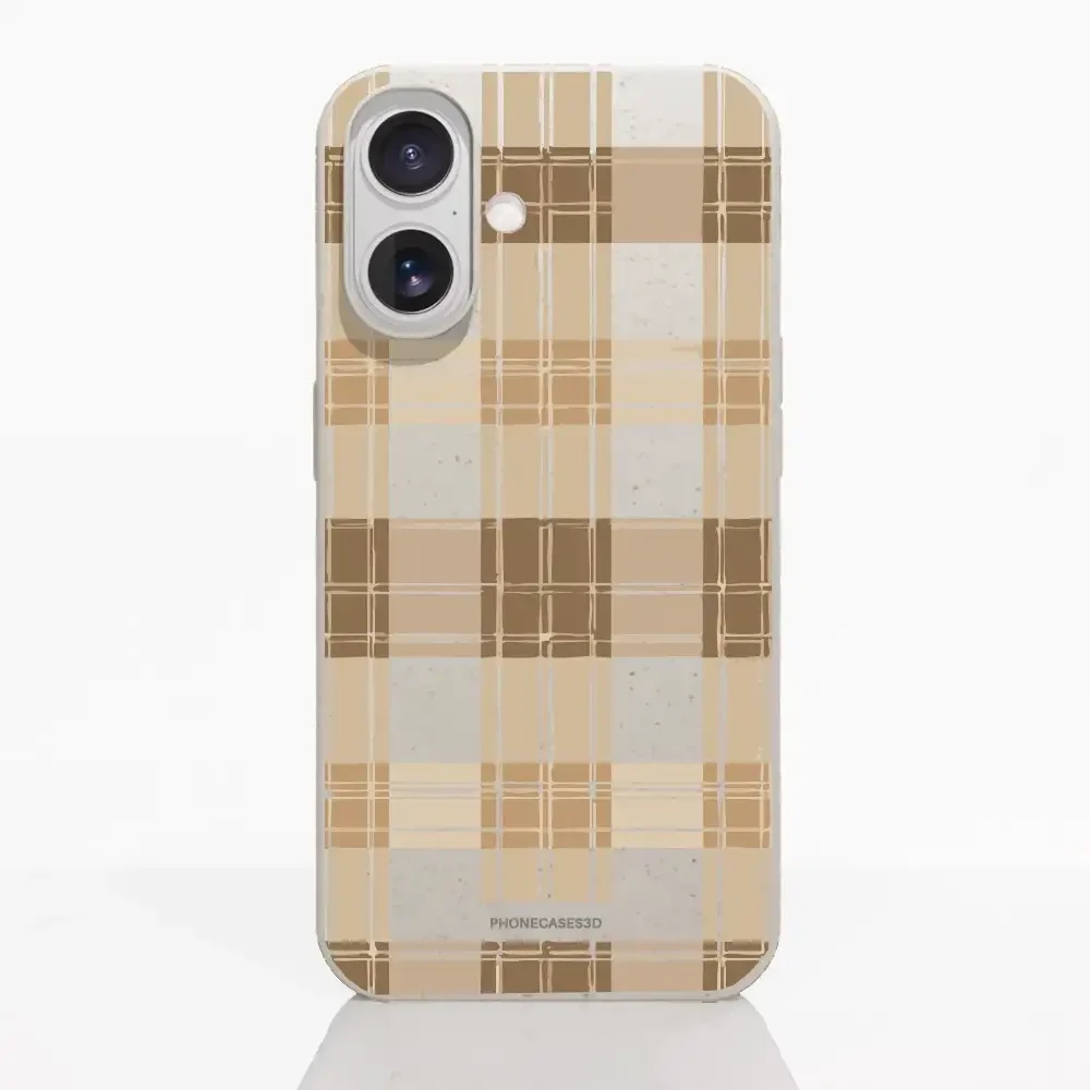 PC3D Compostable Phone Case Design with Brown Gingham Pattern - Image 81