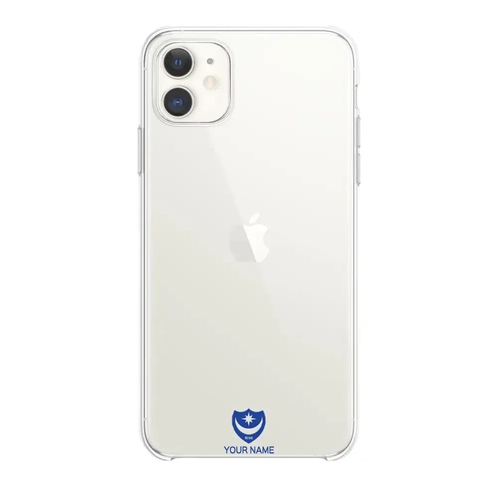 Portsmouth FC Official Clear Phone Case Design 35 + Name