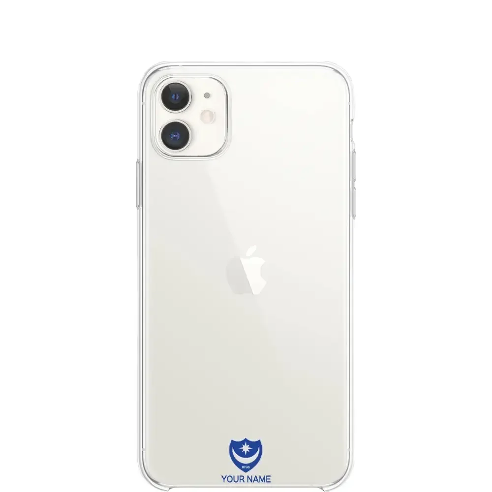 Portsmouth FC Official Clear Phone Case Design 35 + Name - Image 3