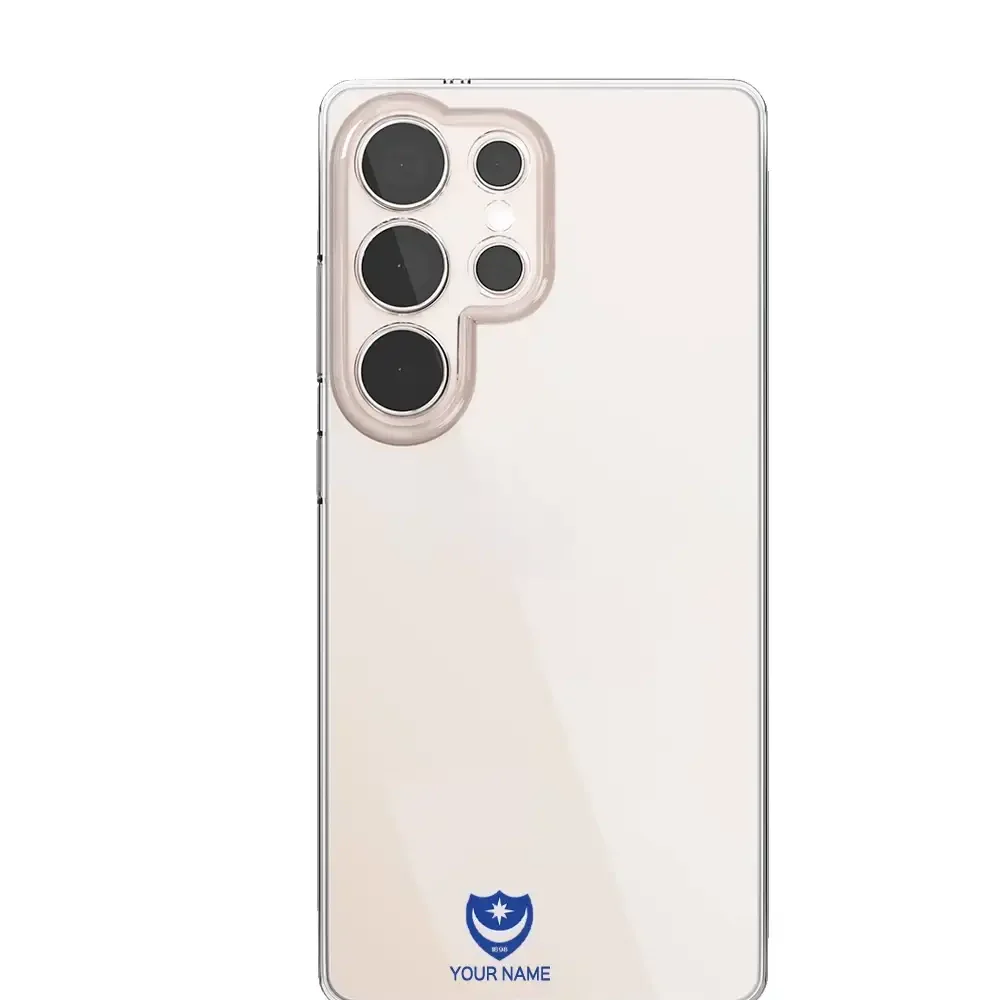 Portsmouth FC Official Clear Phone Case Design 35 + Name - Image 31