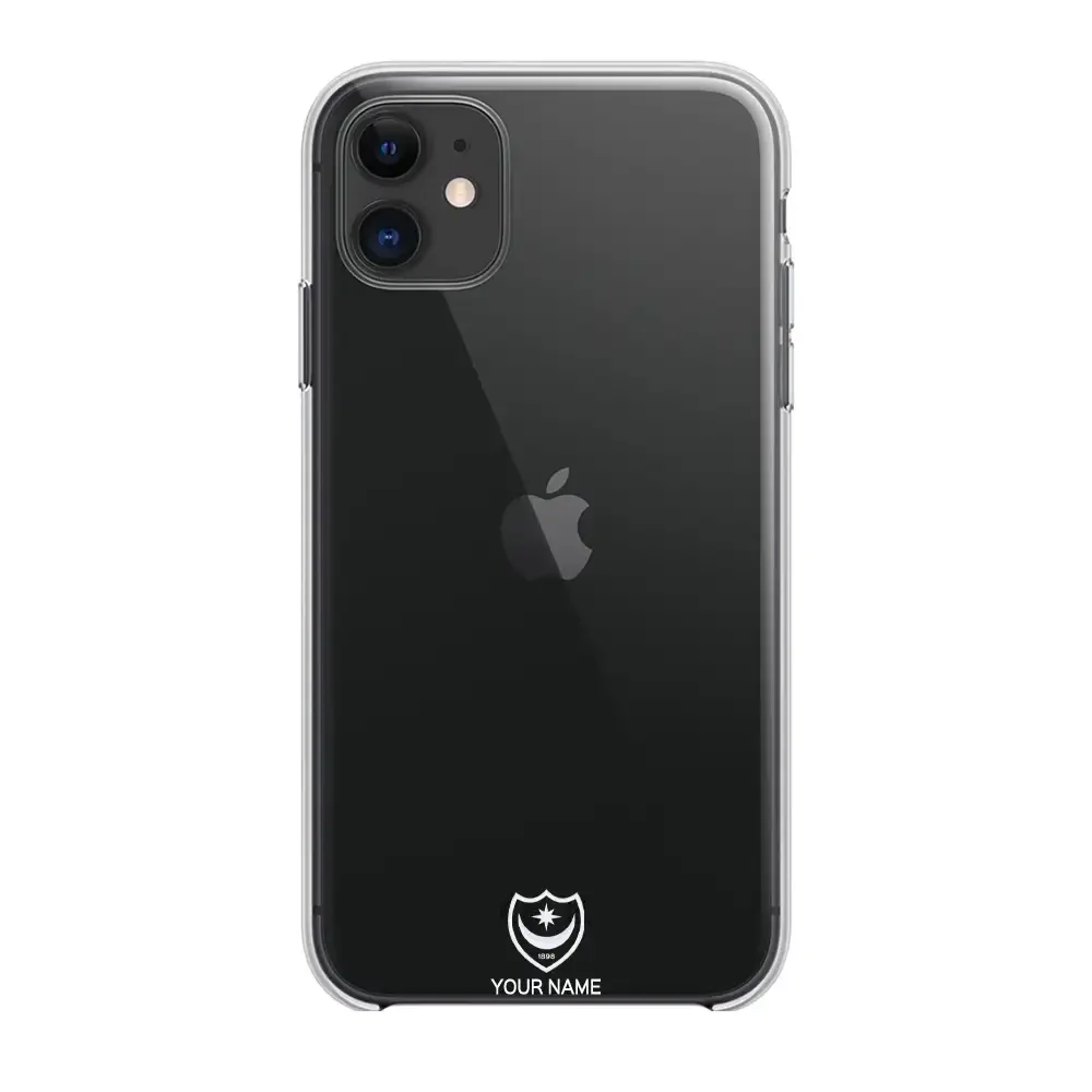 Portsmouth FC Official Clear Phone Case Design 37 + Name