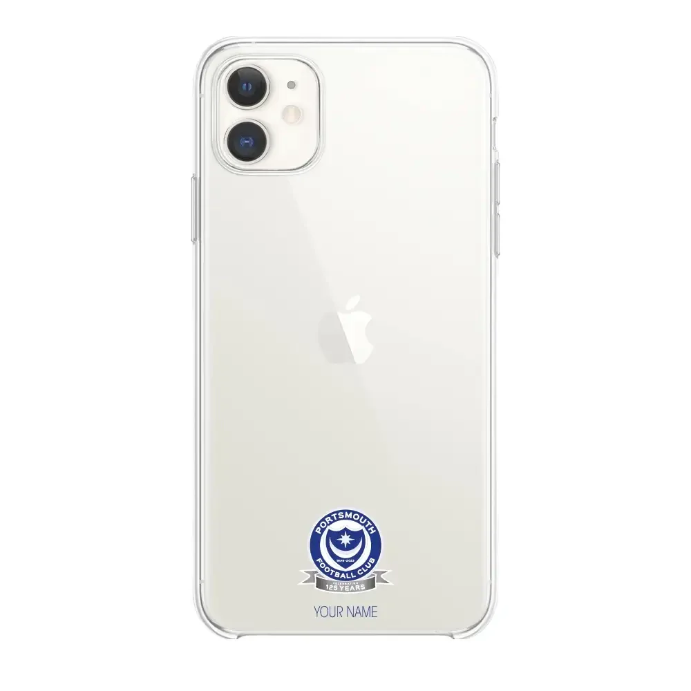 Portsmouth FC Official Clear Phone Case Design 51 + Name