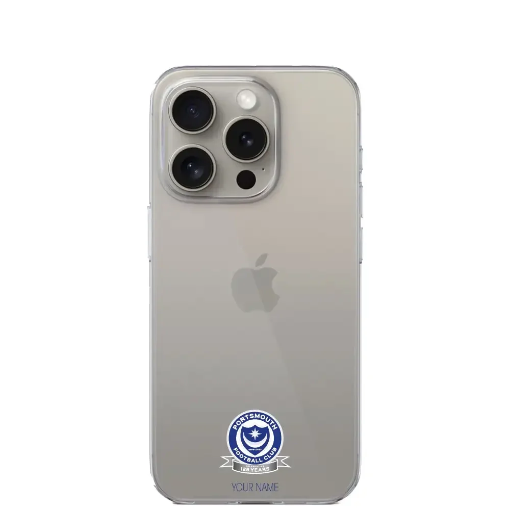 Portsmouth FC Official Clear Phone Case Design 51 + Name - Image 18