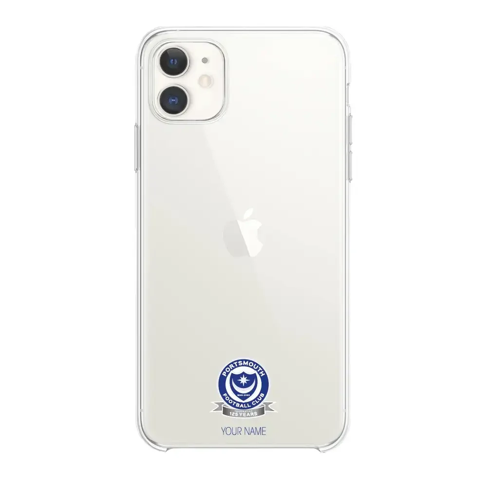 Portsmouth FC Official Clear Phone Case Design 51 + Name - Image 2