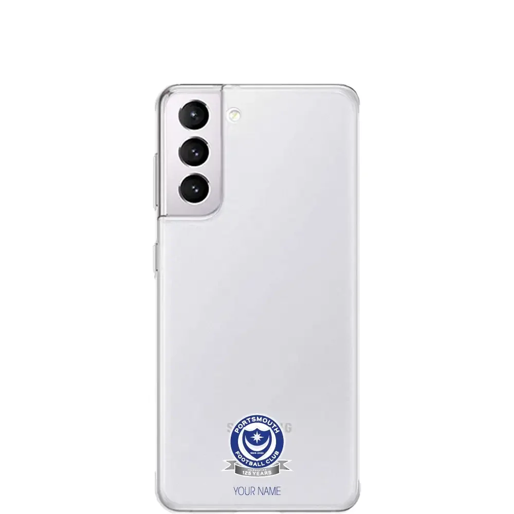 Portsmouth FC Official Clear Phone Case Design 51 + Name - Image 22