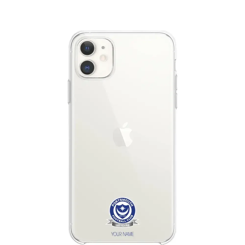 Portsmouth FC Official Clear Phone Case Design 51 + Name - Image 3