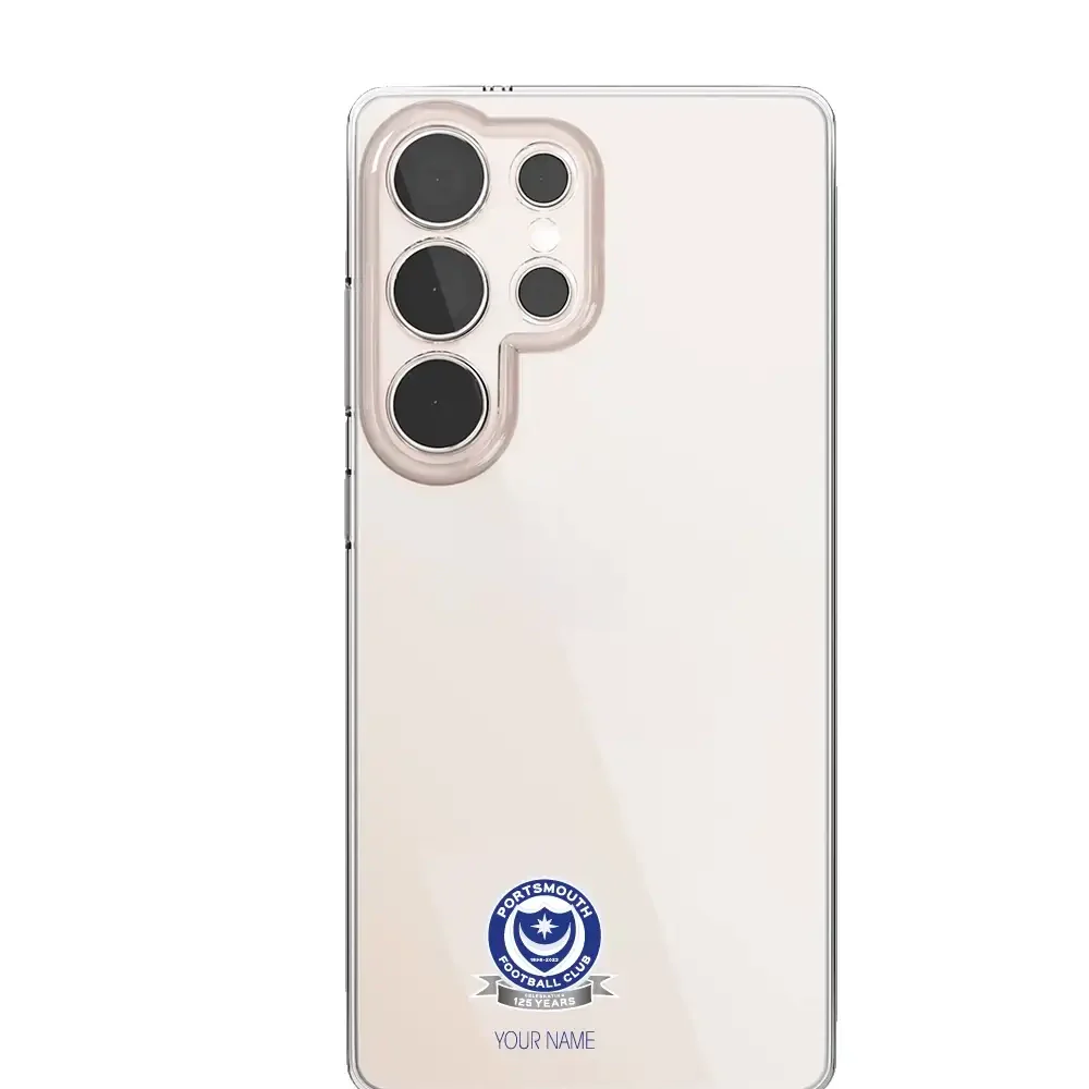 Portsmouth FC Official Clear Phone Case Design 51 + Name - Image 31